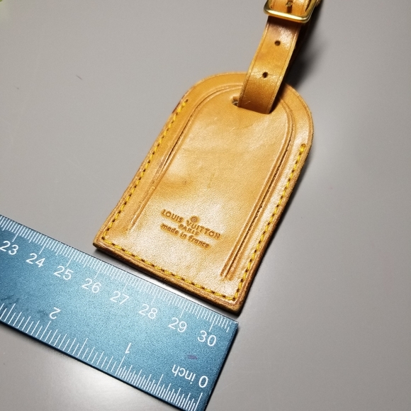 LOUIS VUITTON Vachetta leather luggage tag France - Picture 12 of 13